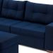 Sofá de Canto 7 Lugares Glória Suede Azul