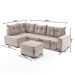 Sofá de Canto 7 Lugares Glória Suede Bege