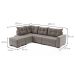 Sofá de Canto 7 Lugares Glória Suede Cinza
