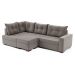 Sofá de Canto 7 Lugares Glória Suede Cinza
