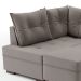 Sofá de Canto 7 Lugares Glória Suede Cinza