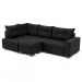 Sofá de Canto 7 Lugares Glória Suede Preto