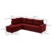Sofá de Canto 7 Lugares Glória Suede Vermelho