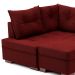 Sofá de Canto 7 Lugares Glória Suede Vermelho