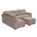 Sofá de Canto 8 Lugares Ipanema Suede Bege