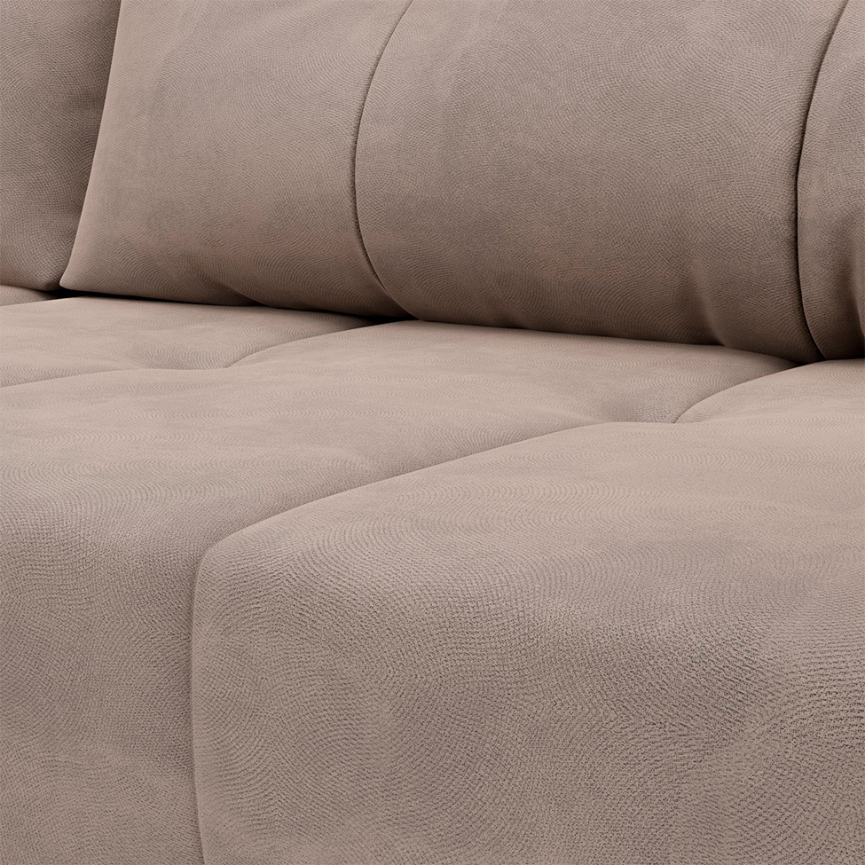 Sofá de Canto 8 Lugares Ipanema Suede Bege