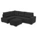 Sofá de Canto 8 Lugares Ipanema Suede Cinza Escuro