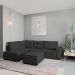 Sofá de Canto 8 Lugares Ipanema Suede Cinza Escuro