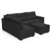 Sofá de Canto 8 Lugares Ipanema Suede Cinza Escuro
