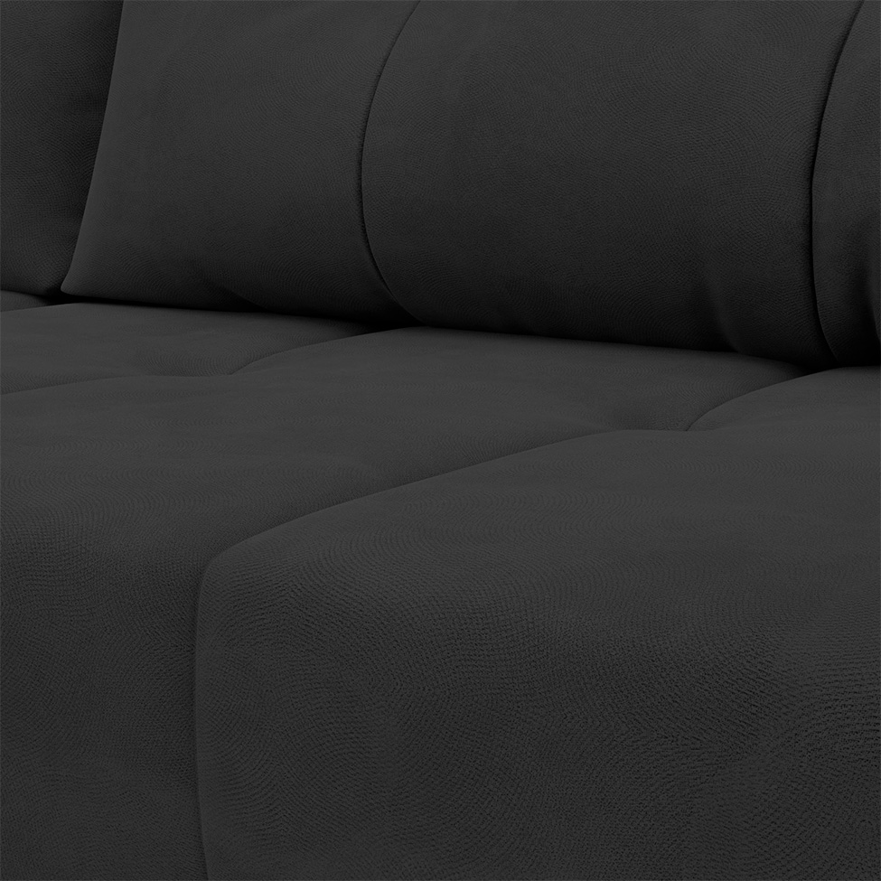 Sofá de Canto 8 Lugares Ipanema Suede Cinza Escuro