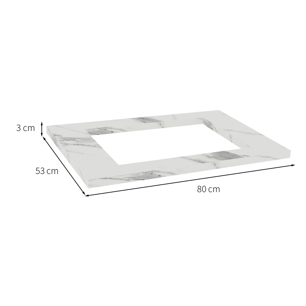 Tampo para Balcão Cooktop 4 Bocas Manhattan Calacatta 80 cm