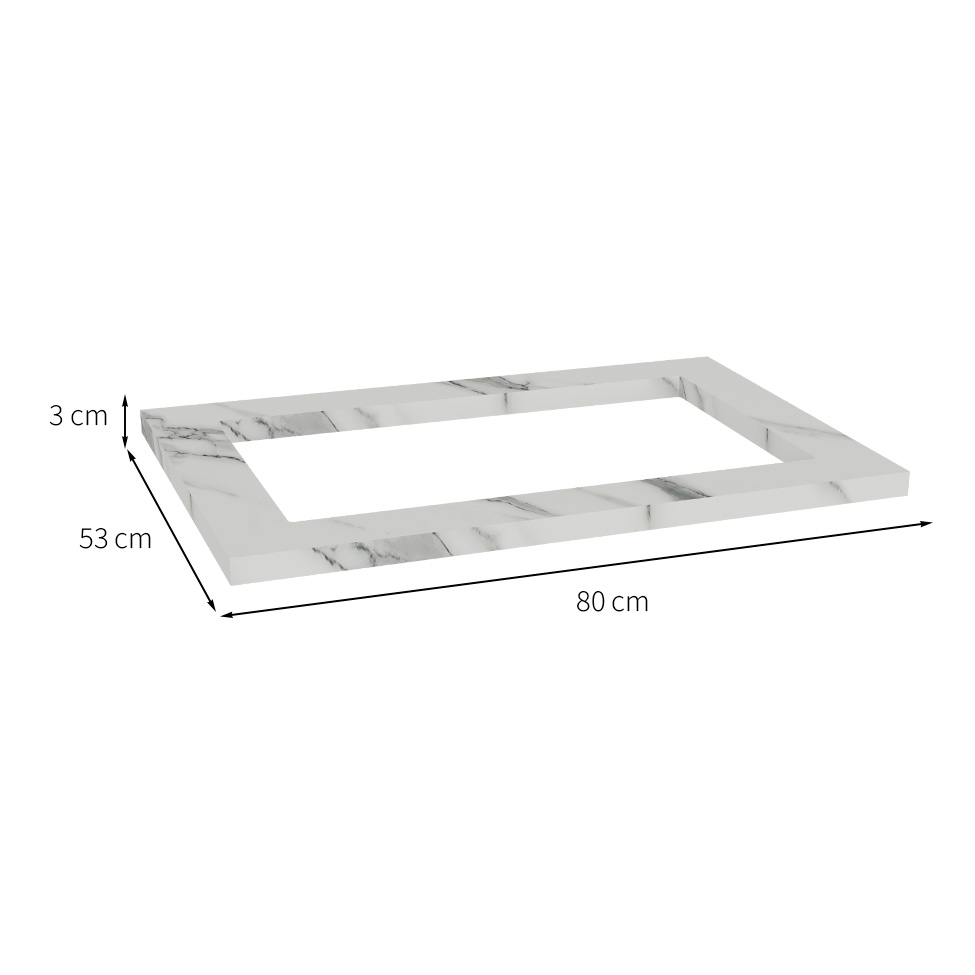 Tampo para Balcão Cooktop 5 Bocas Manhattan Calacatta 80 cm