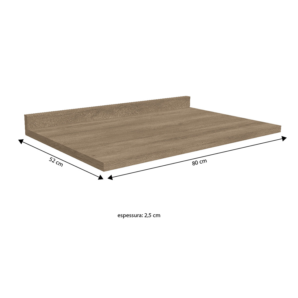 Tampo para Balcão Valence Nogal 80 cm
