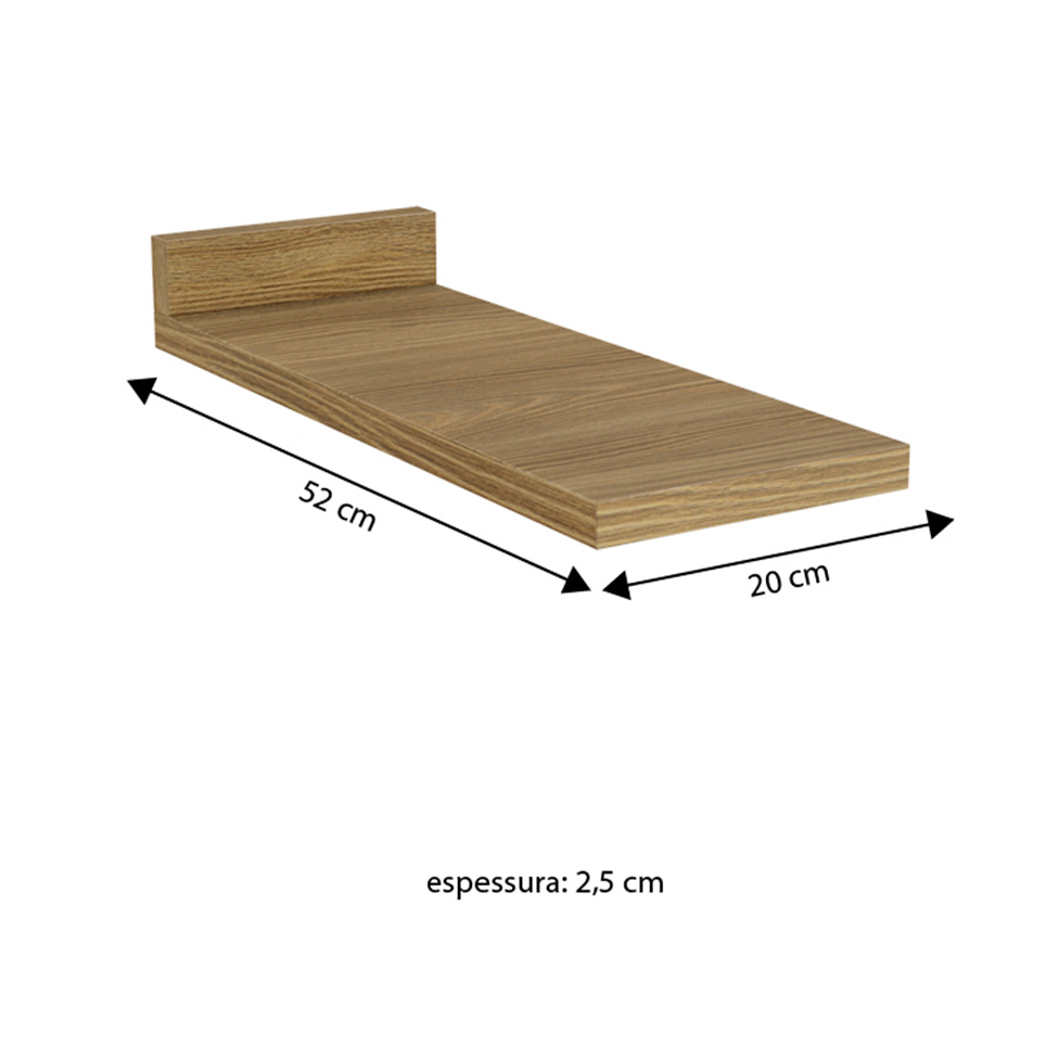 Tampo para Balcão Valence Nogueira 20 cm