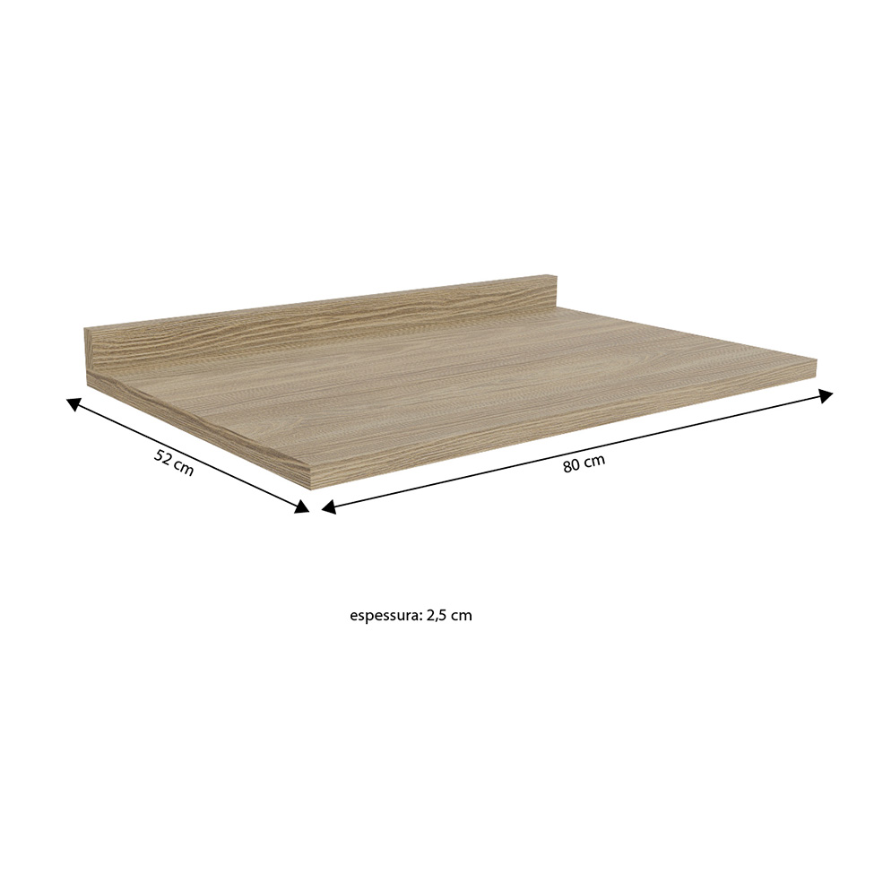 Tampo para Balcão Valence Nogueira 80 cm