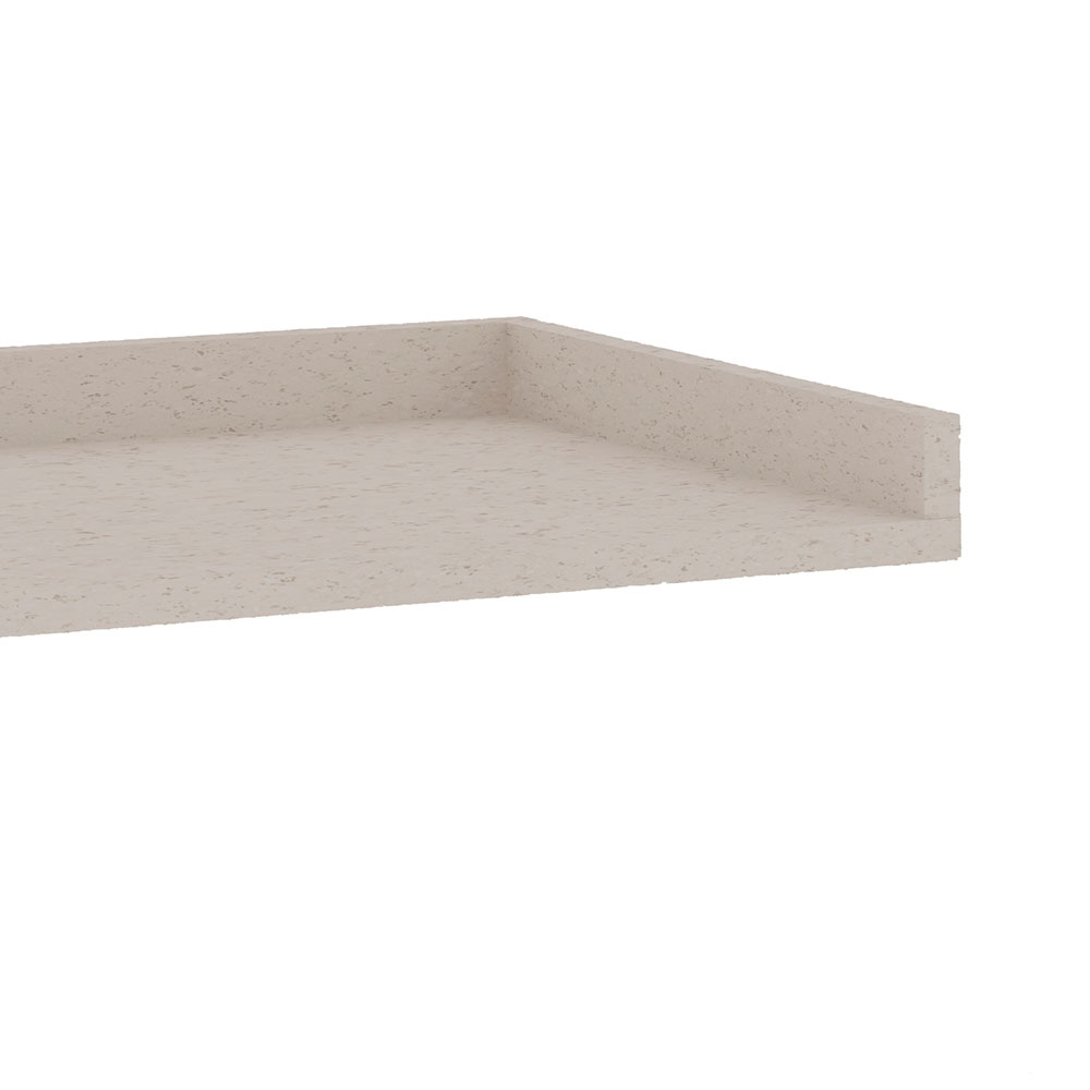 Tampo para Balcão de Canto Iluminata Branco e Fendi 93 cm
