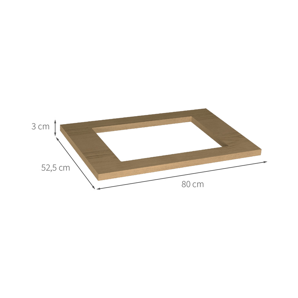 Tampo para Cooktop 4 Bocas Évora Nature 80 cm