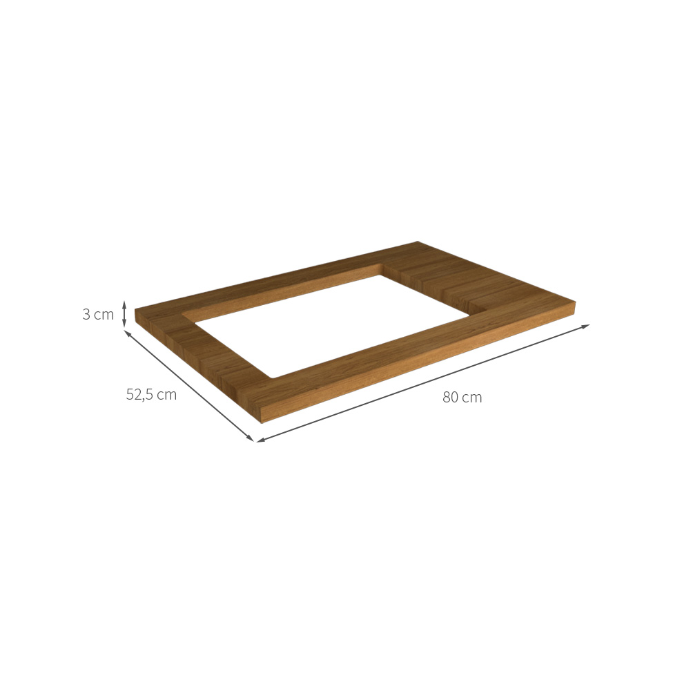 Tampo para Cooktop 4 Bocas Denver II Freijó 80 cm