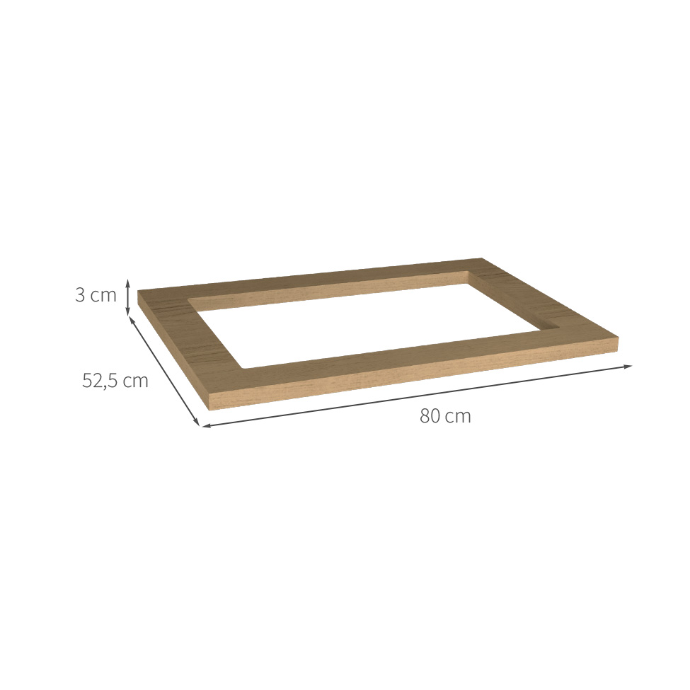 Tampo para Cooktop 5 Bocas Évora Nature 80 cm
