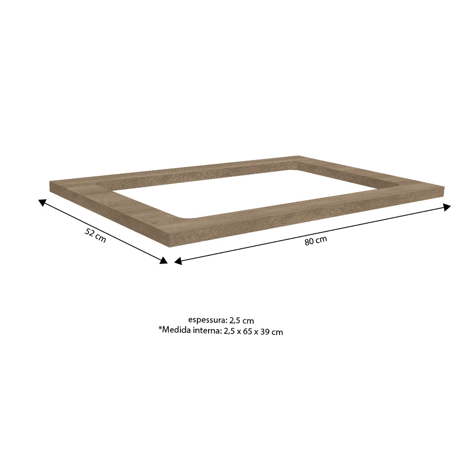 Tampo para Cooktop Valence Nogal 80 cm