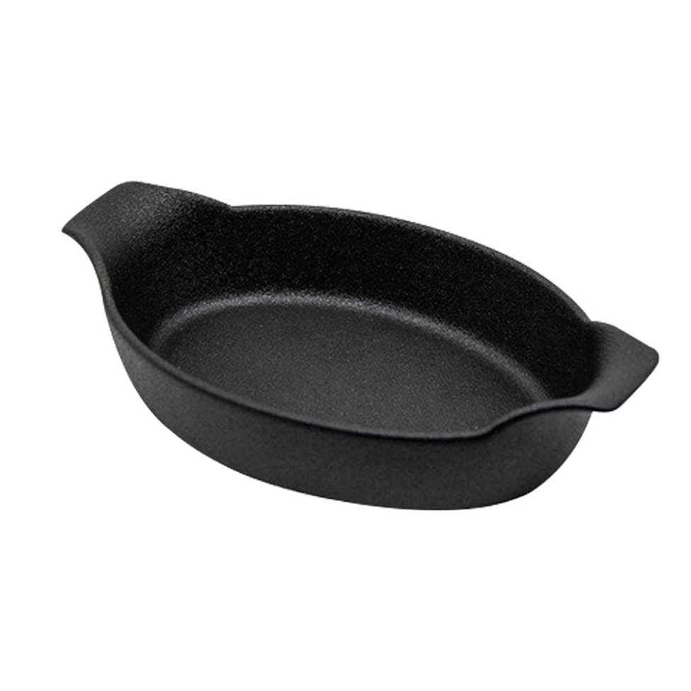 Travessa Oval Ônix Preta 16x28 cm