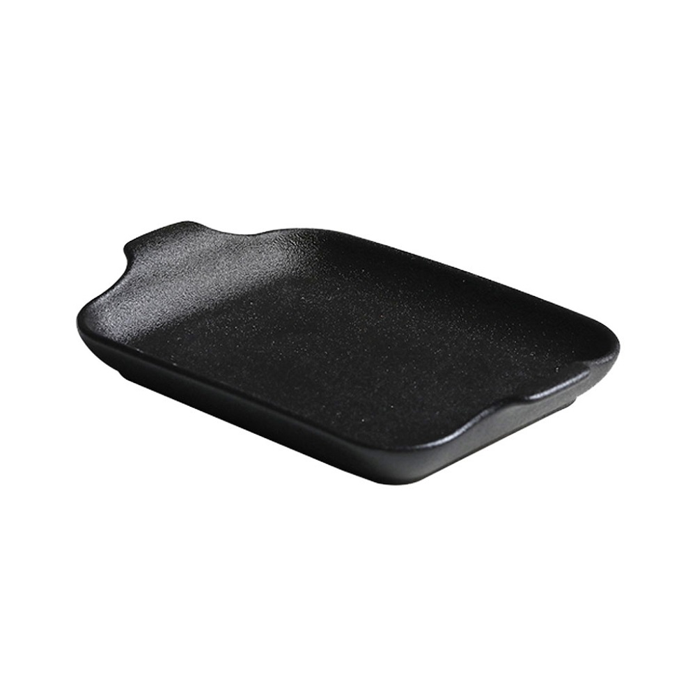 Travessa Retangular Ônix Preta 22x18 cm