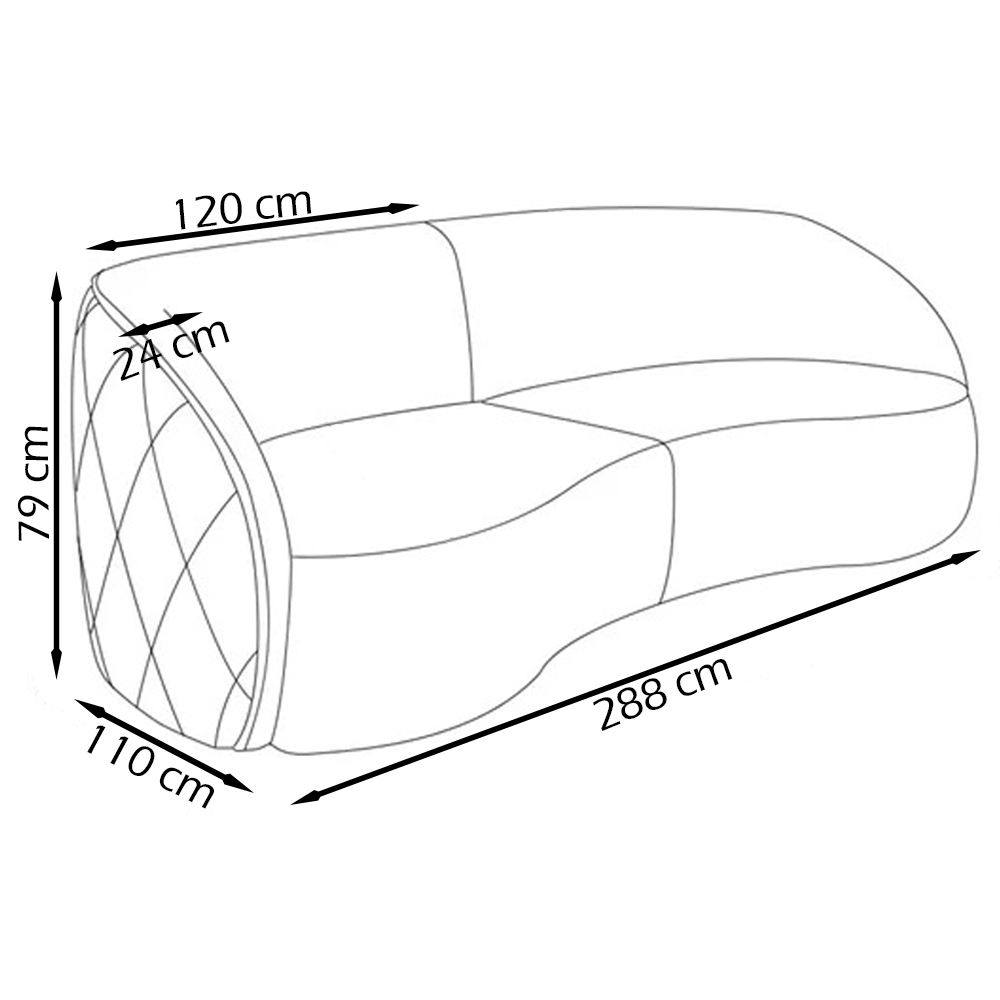 Jogo Sofa 288 cm 4 Lug E Poltrona 1 Lug Passion TCS 721 Corano Moll
