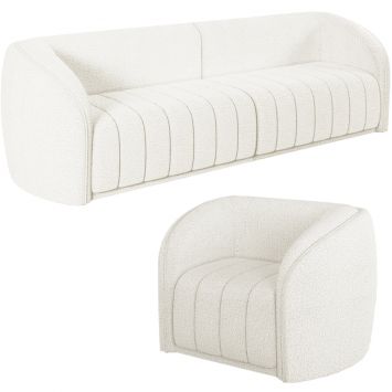 Jogo Sofa 292 cm 4 Lug E Poltrona 1 Lug Memphis TCE 1000 Boucle Moll