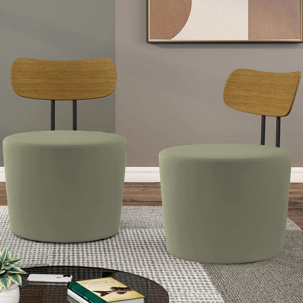 Kit 2 Poltronas Decorativas Lua Veludo SL 940 Moll