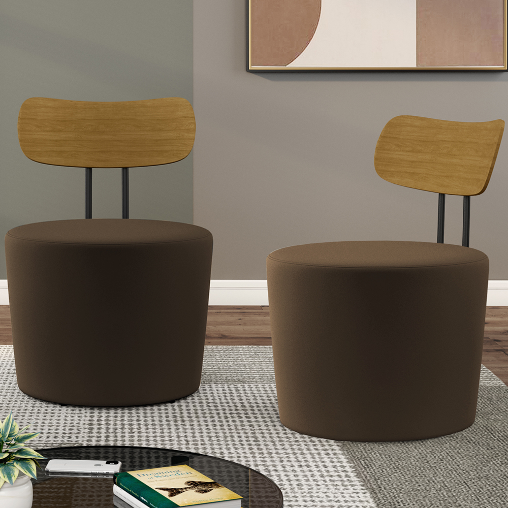 Kit 2 Poltronas Decorativas Lua Veludo SL 942 Moll
