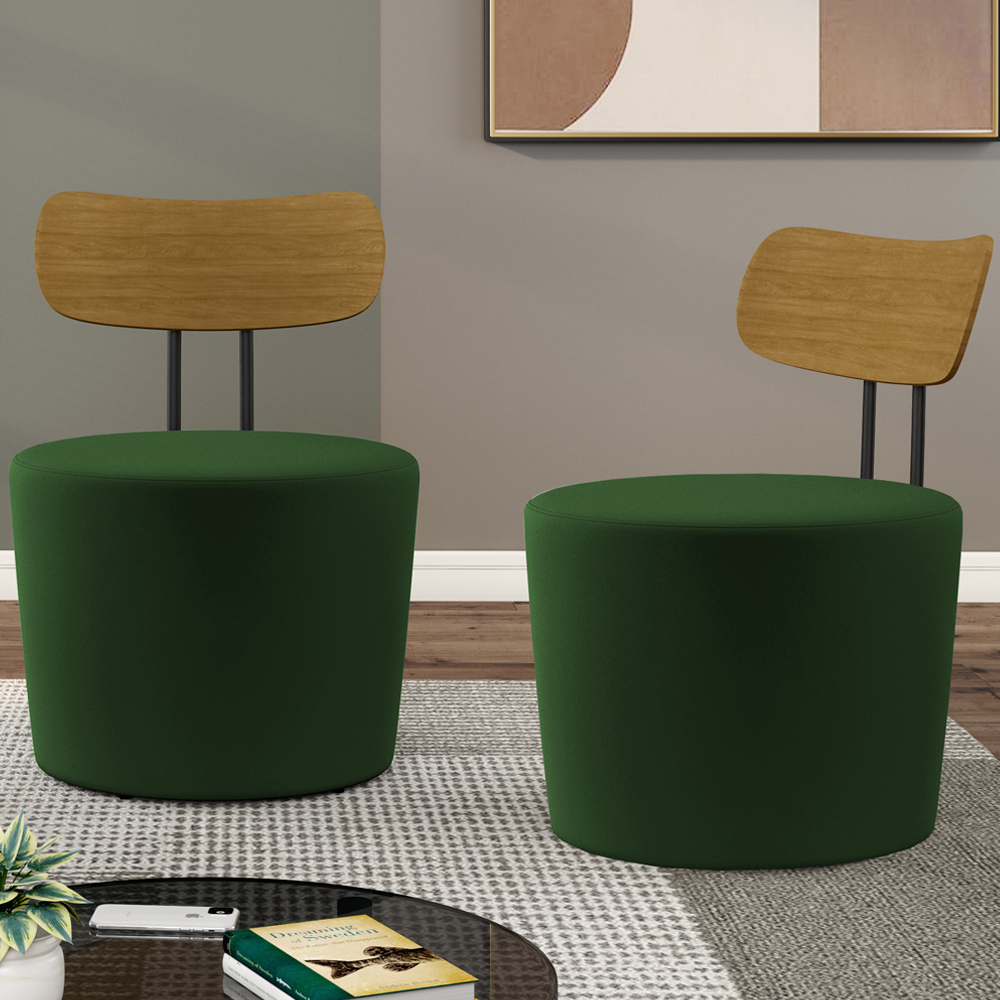 Kit 2 Poltronas Decorativas Lua Veludo SL 947 Moll