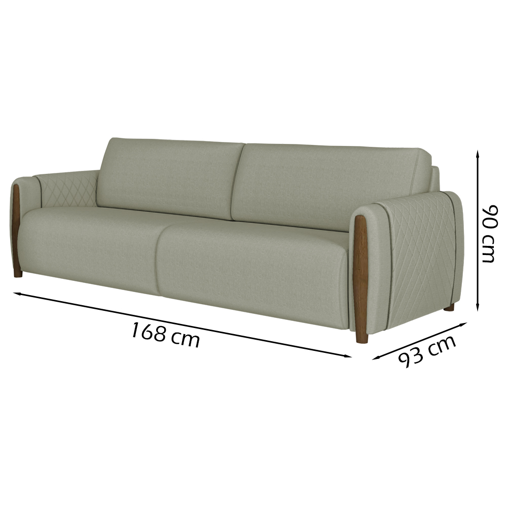 Kit Sofa 168 cm E Poltrona Decorativa Encanto Linho TCE 1026 Moll