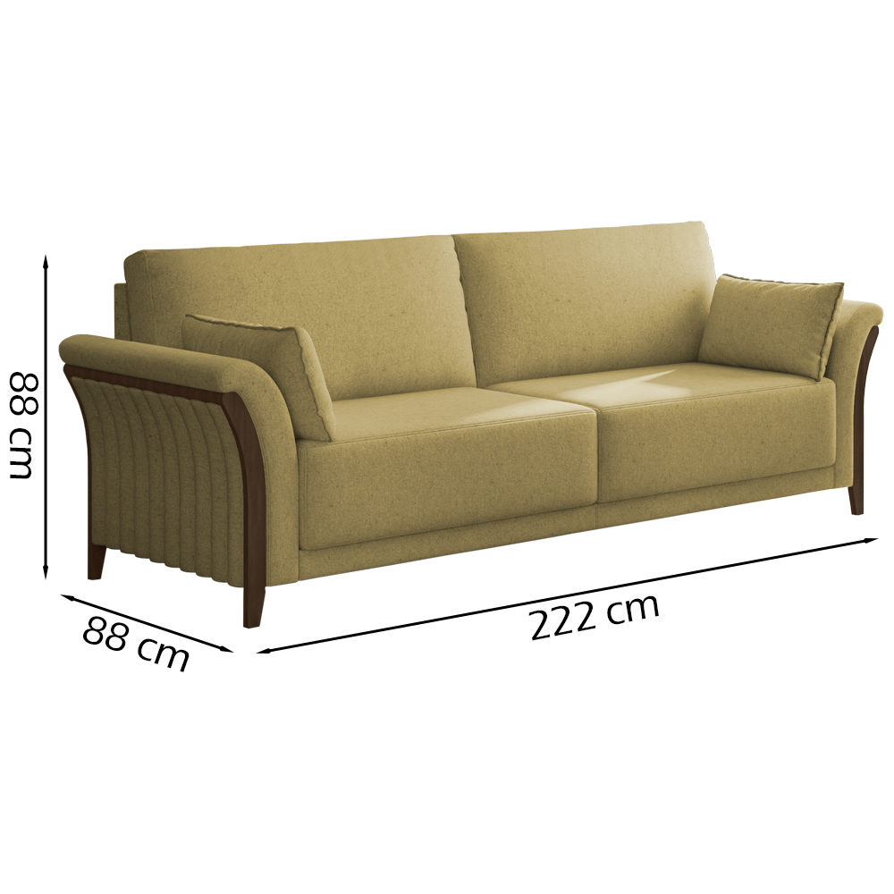 Kit Sofa 222 cm E Poltrona Decorativa Royalle Linho TCE 1025 Moll
