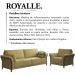 Kit Sofa 222 cm E Poltrona Decorativa Royalle Linho TCE 1025 Moll