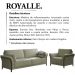 Kit Sofa 222 cm E Poltrona Decorativa Royalle Linho TCE 1026 Moll