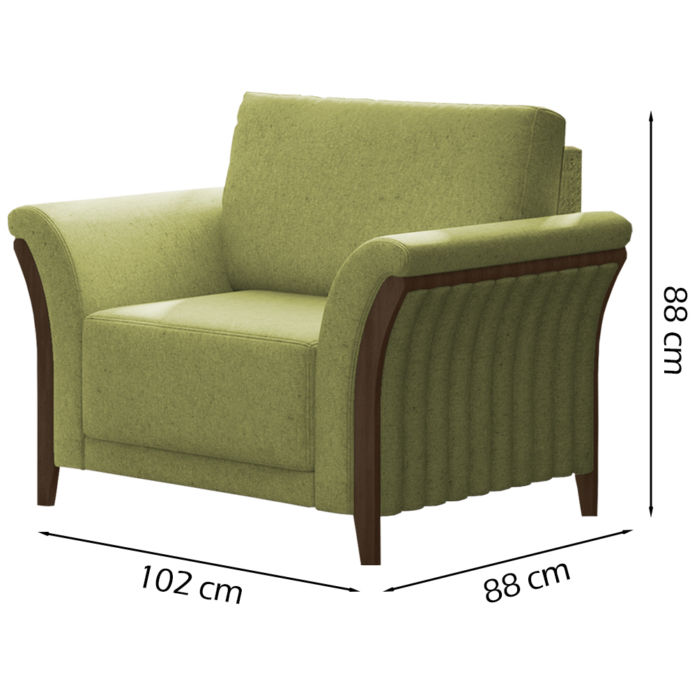 Kit Sofa 222 cm E Poltrona Decorativa Royalle Linho TCE 1027 Moll