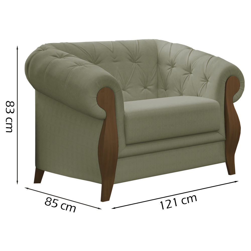 Kit Sofa e Poltrona Decorativa Murano Veludo SL 940 Moll