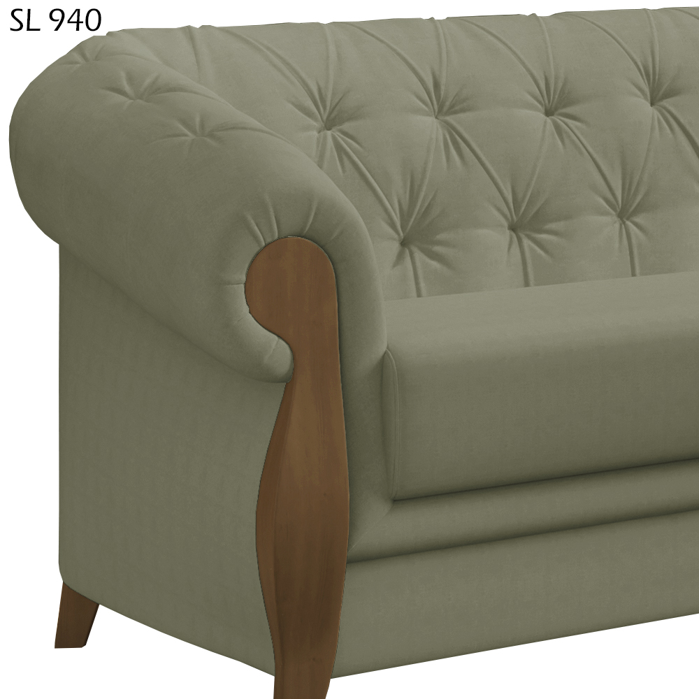 Kit Sofa e Poltrona Decorativa Murano Veludo SL 940 Moll