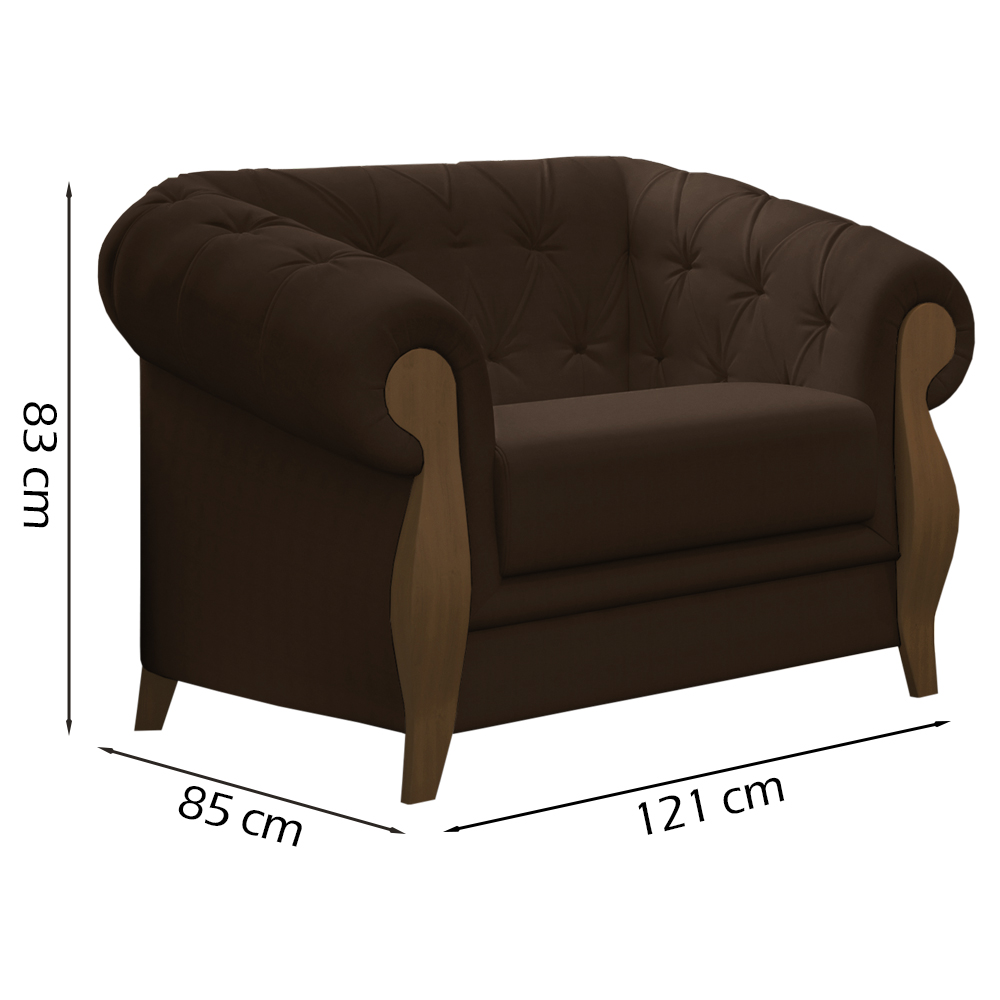 Kit Sofa e Poltrona Decorativa Murano Veludo SL 942 Moll