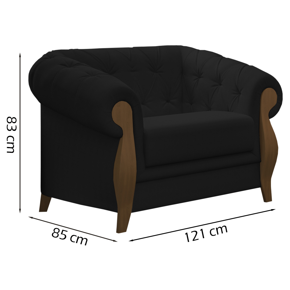 Kit Sofa e Poltrona Decorativa Murano Veludo SL 944 Moll