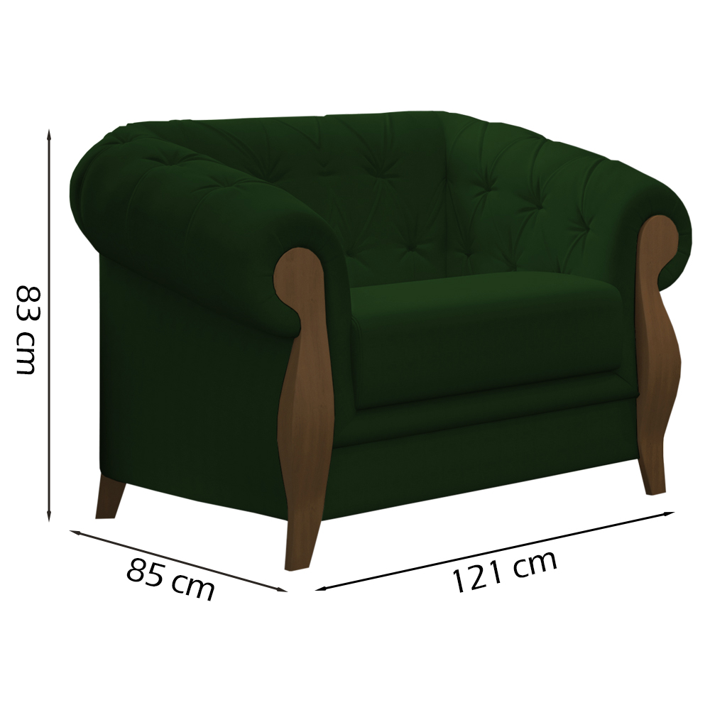 Kit Sofa e Poltrona Decorativa Murano Veludo SL 947 Moll