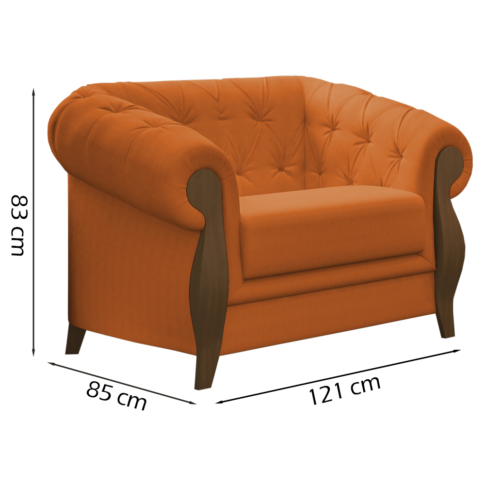 Kit Sofa e Poltrona Decorativa Murano Veludo SL 953 Moll