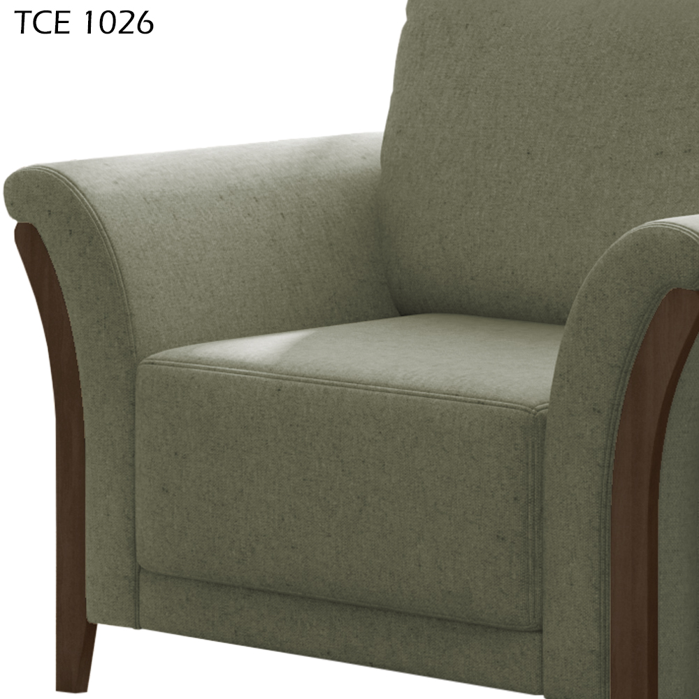Poltrona Decorativa Base Em Madeira Royalle TCE 1026 Moll