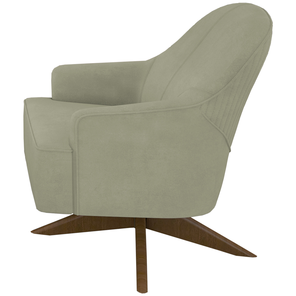 Poltrona Decorativa Base Giratoria Em Madeira Dakota SL 940 Moll