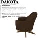 Poltrona Decorativa Base Giratoria Em Madeira Dakota SL 942 Moll