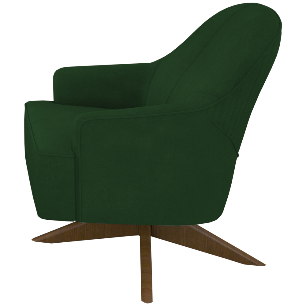 Poltrona Decorativa Base Giratoria Em Madeira Dakota SL 947 Moll