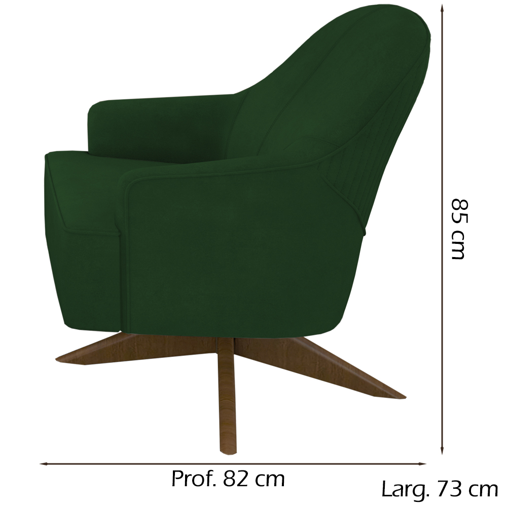 Poltrona Decorativa Base Giratoria Em Madeira Dakota SL 947 Moll