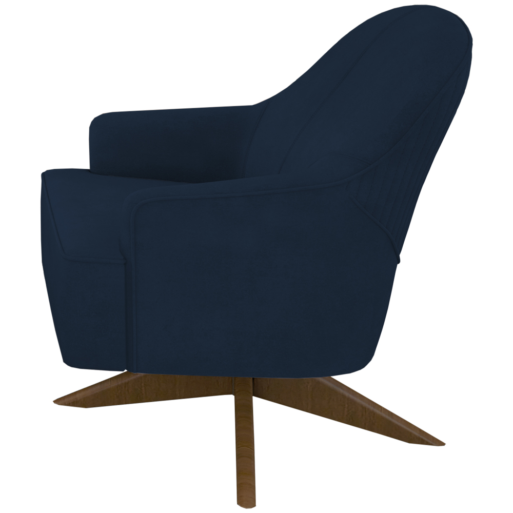 Poltrona Decorativa Base Giratoria Em Madeira Dakota SL 948 Moll