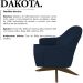 Poltrona Decorativa Base Giratoria Em Madeira Dakota SL 948 Moll