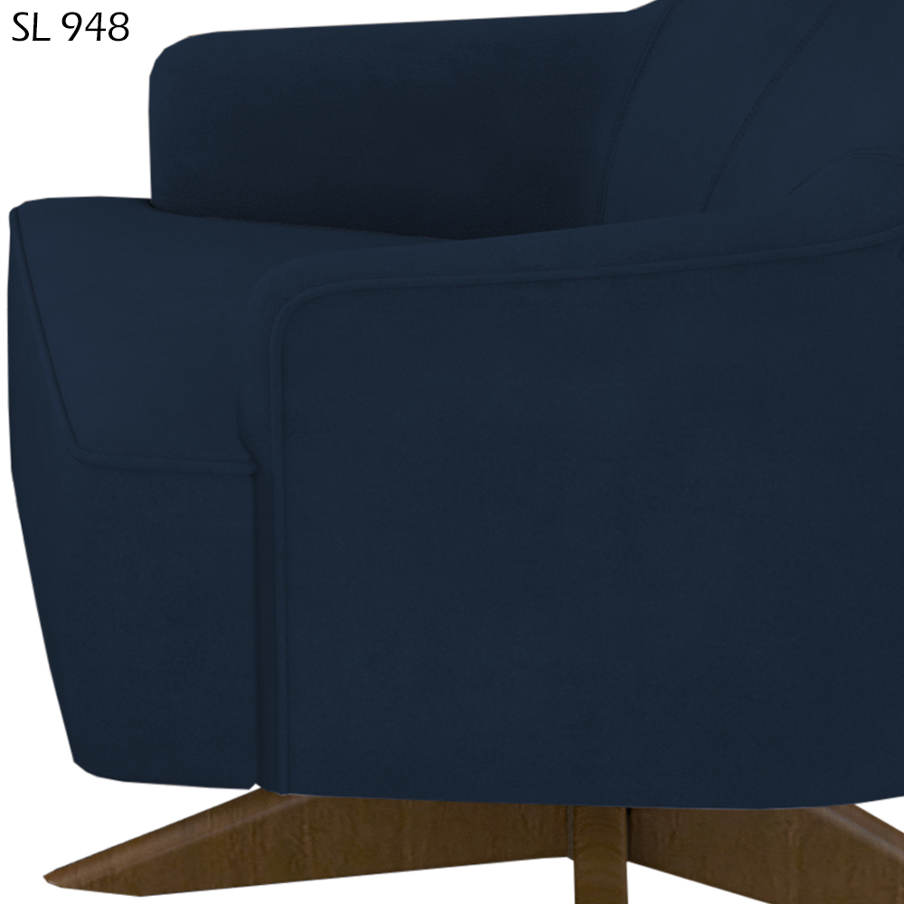 Poltrona Decorativa Base Giratoria Em Madeira Dakota SL 948 Moll